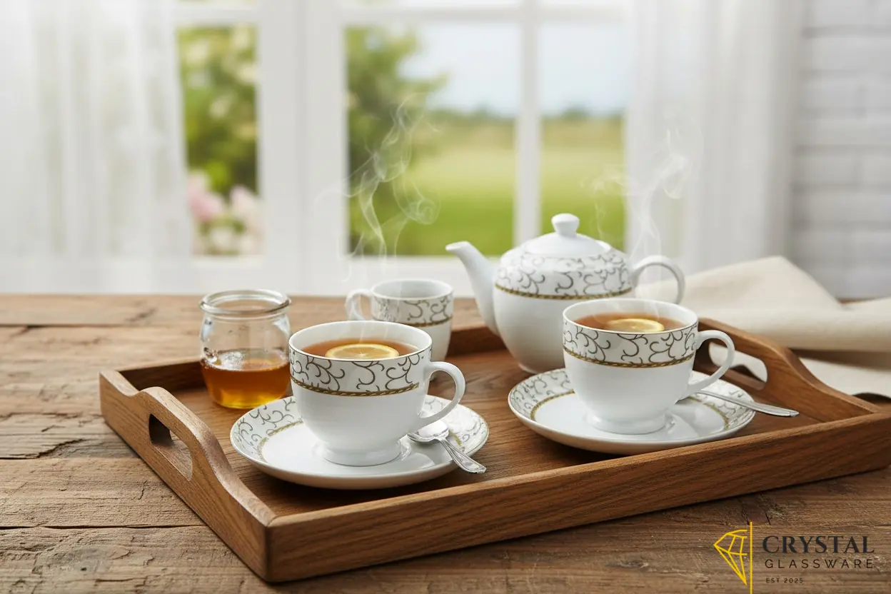 Premium fine porcelain 6 piece Cups and Saucers 